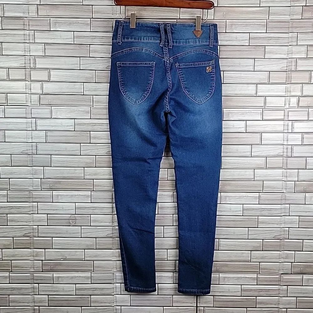 Red Bottoms Juniors blue denim skinny ankle jeans Size 11 - Picture 10 of 16
